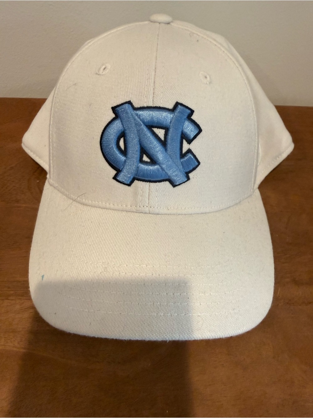 UNC Tarheels Top of the World White Cap with Light Blue logo